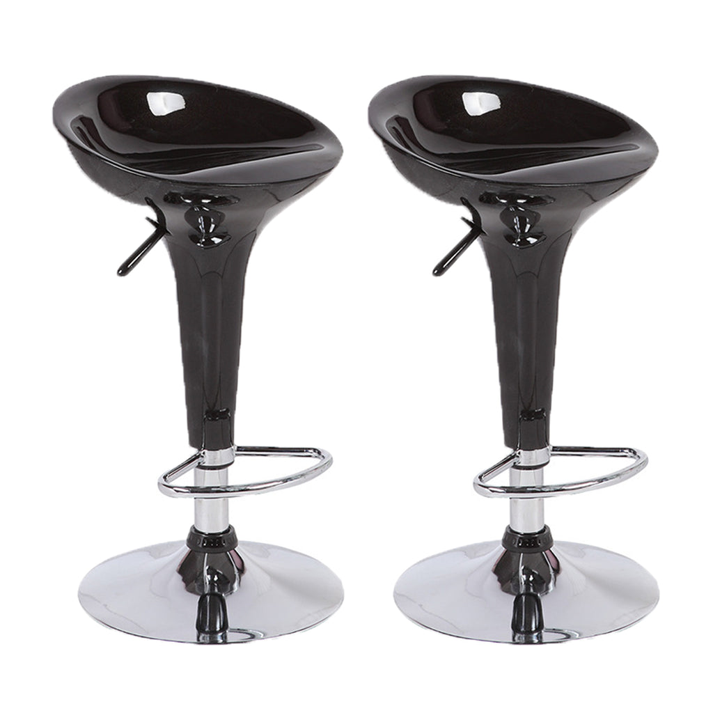 SET DE 2 BANCOS PARA BARRA REDONDOS CON ALTURA AJUSTABLE COLOR NEGRO