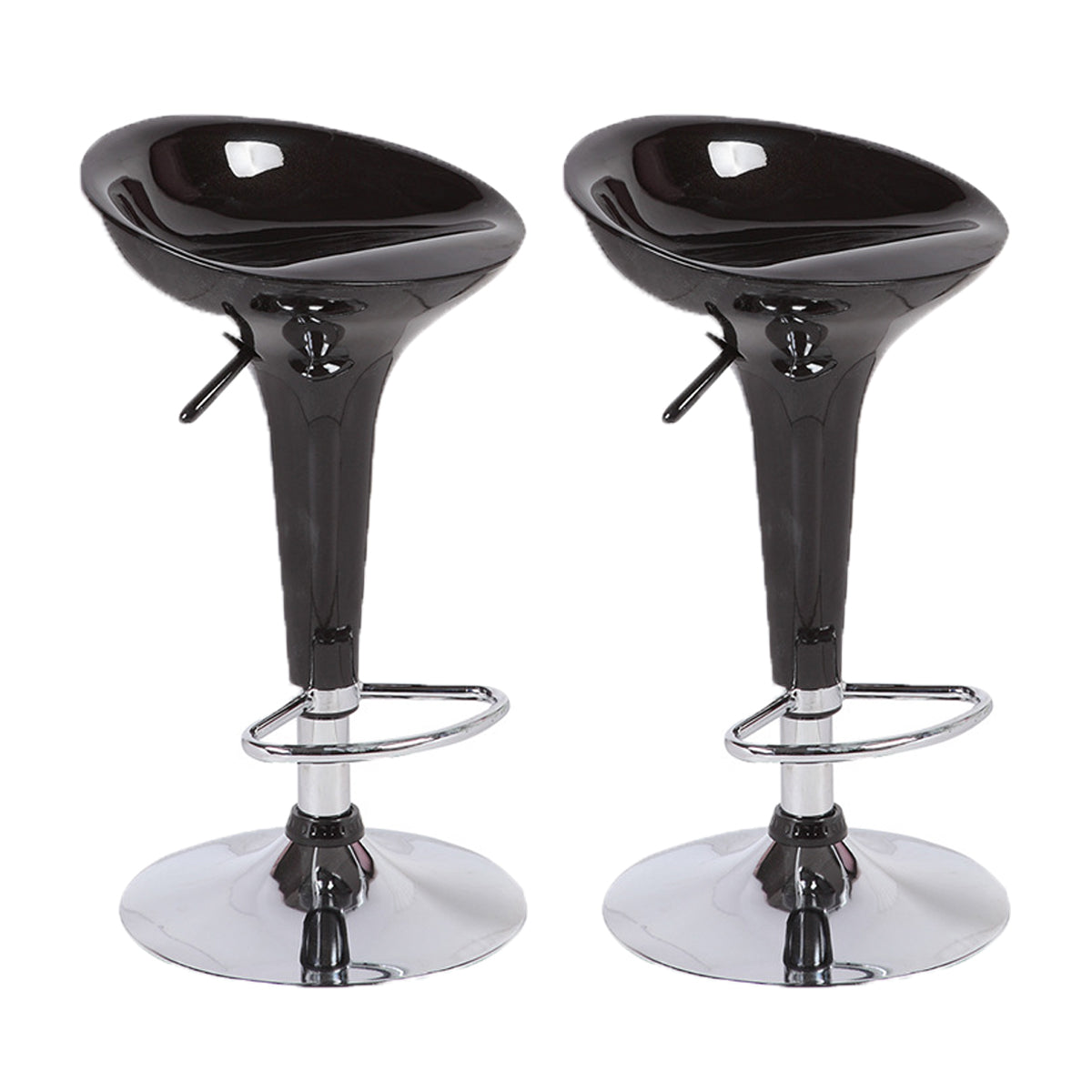 SET DE 2 BANCOS PARA BARRA REDONDOS CON ALTURA AJUSTABLE COLOR NEGRO