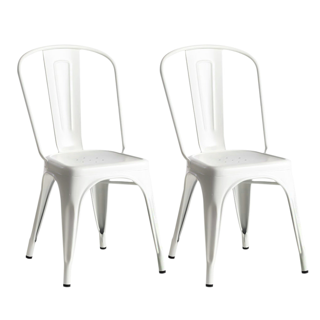 SET DE 2 SILLAS METALICAS DE COMEDOR COLOR BLANCO