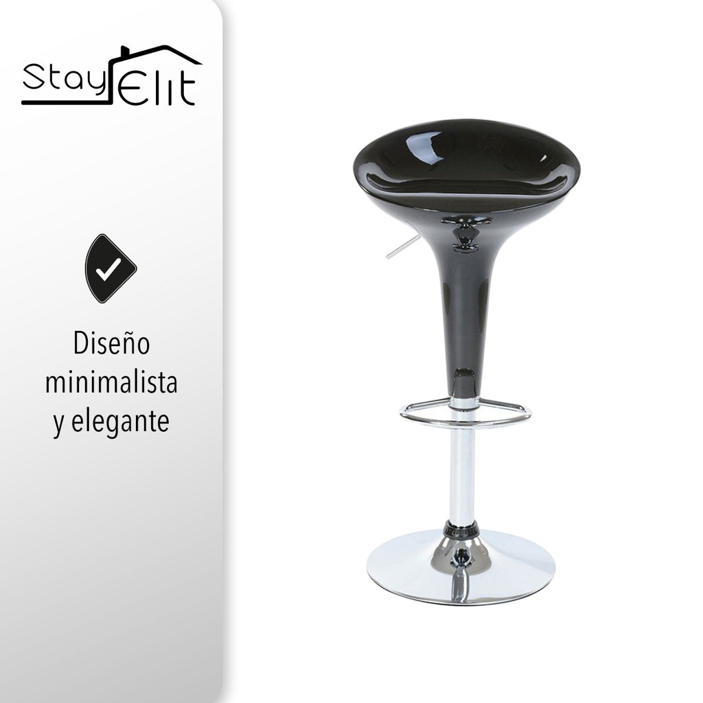 SET DE 2 BANCOS PARA BARRA REDONDOS CON ALTURA AJUSTABLE COLOR NEGRO