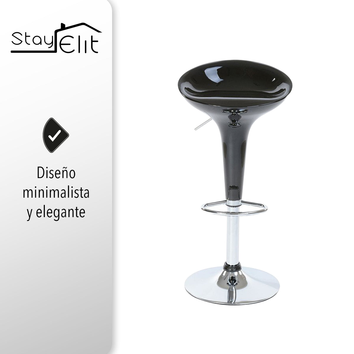 SET DE 2 BANCOS PARA BARRA REDONDOS CON ALTURA AJUSTABLE COLOR NEGRO
