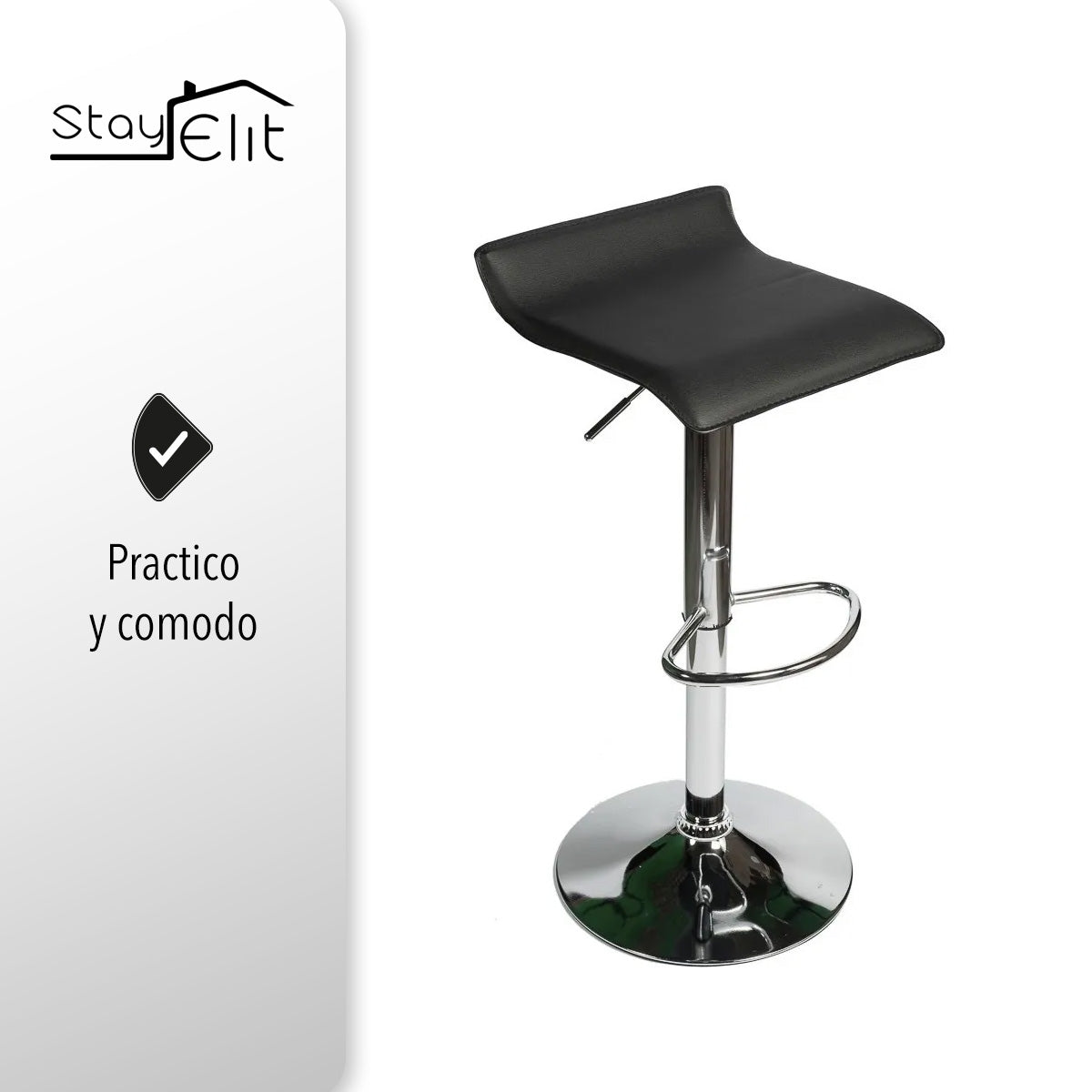 SET DE 2 BANCOS DE BARRA COLOR NEGRO