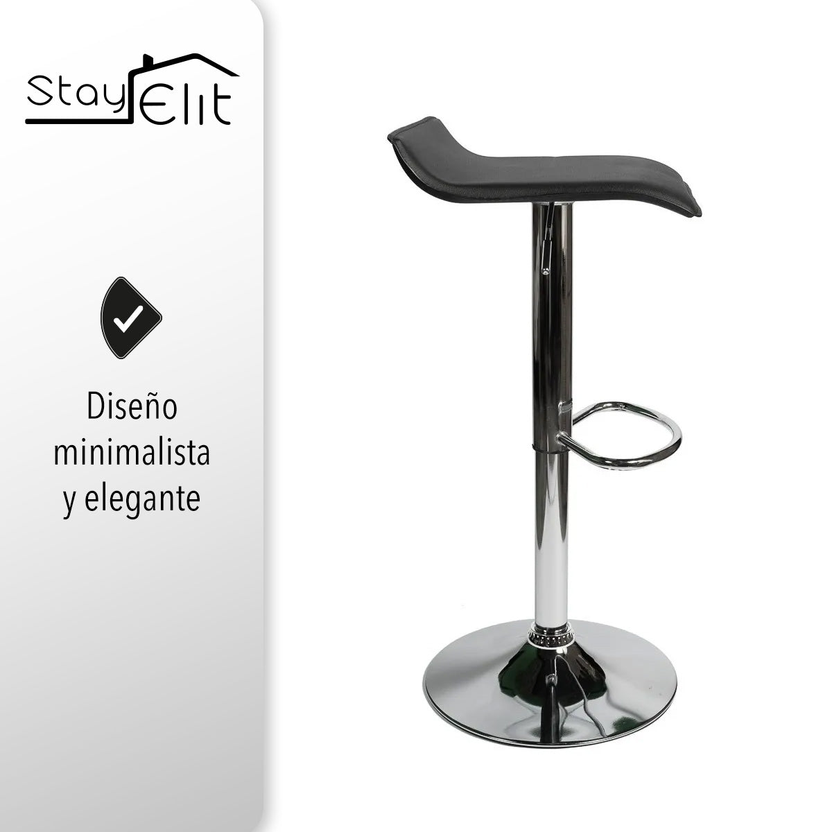 SET DE 2 BANCOS DE BARRA COLOR NEGRO