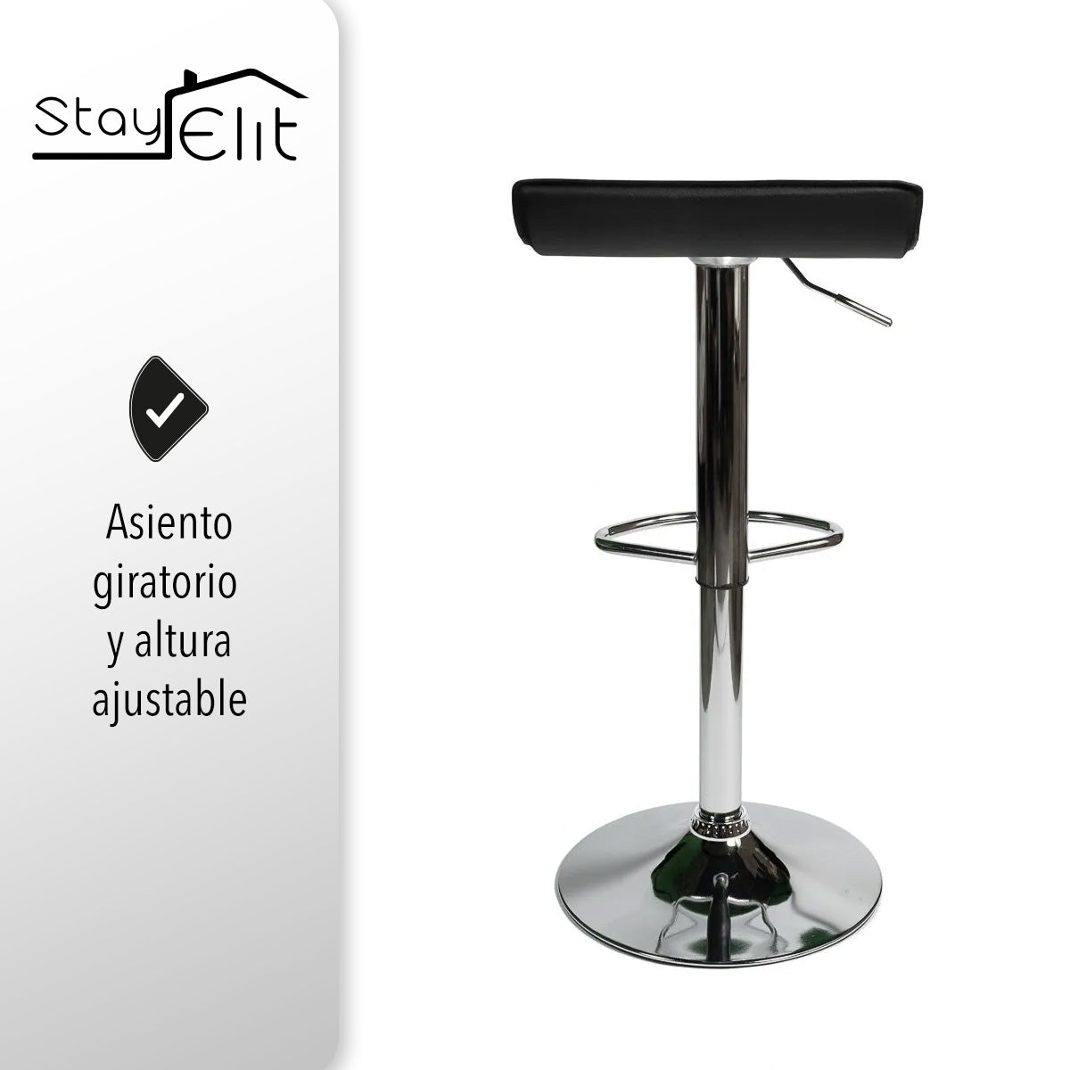 SET DE 2 BANCOS DE BARRA COLOR NEGRO