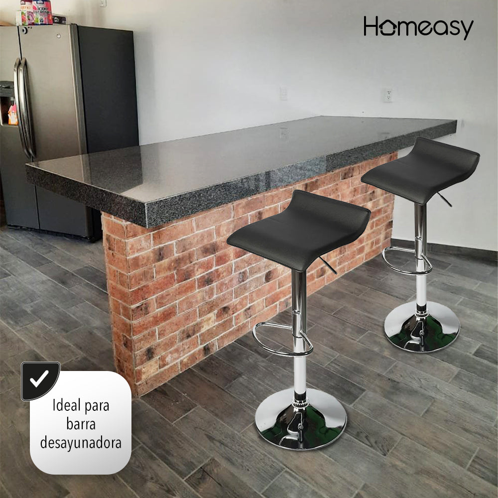 SET DE 2 BANCOS DE BARRA COLOR NEGRO