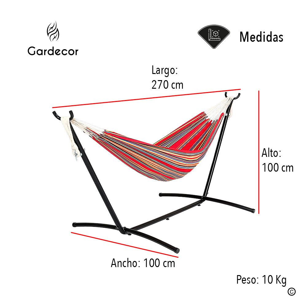 Hamaca Roja Portatil Con Base (saldos)