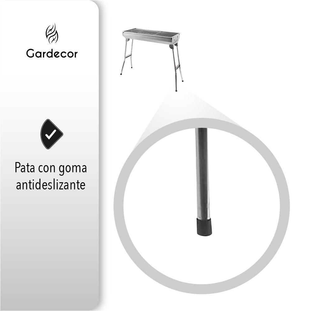 ASADOR PORTÁTIL PLEGABLE COLOR GRIS 73X33X70 CM