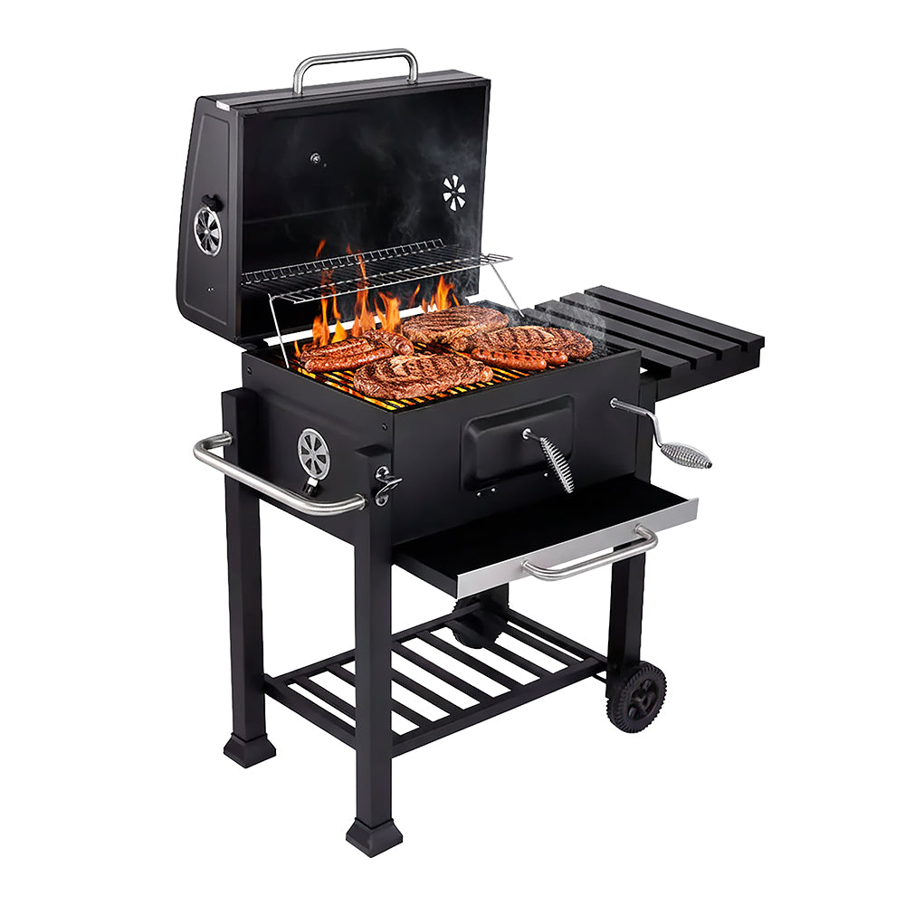 ASADOR DE CARBÓN DE 24" COLOR NEGRO