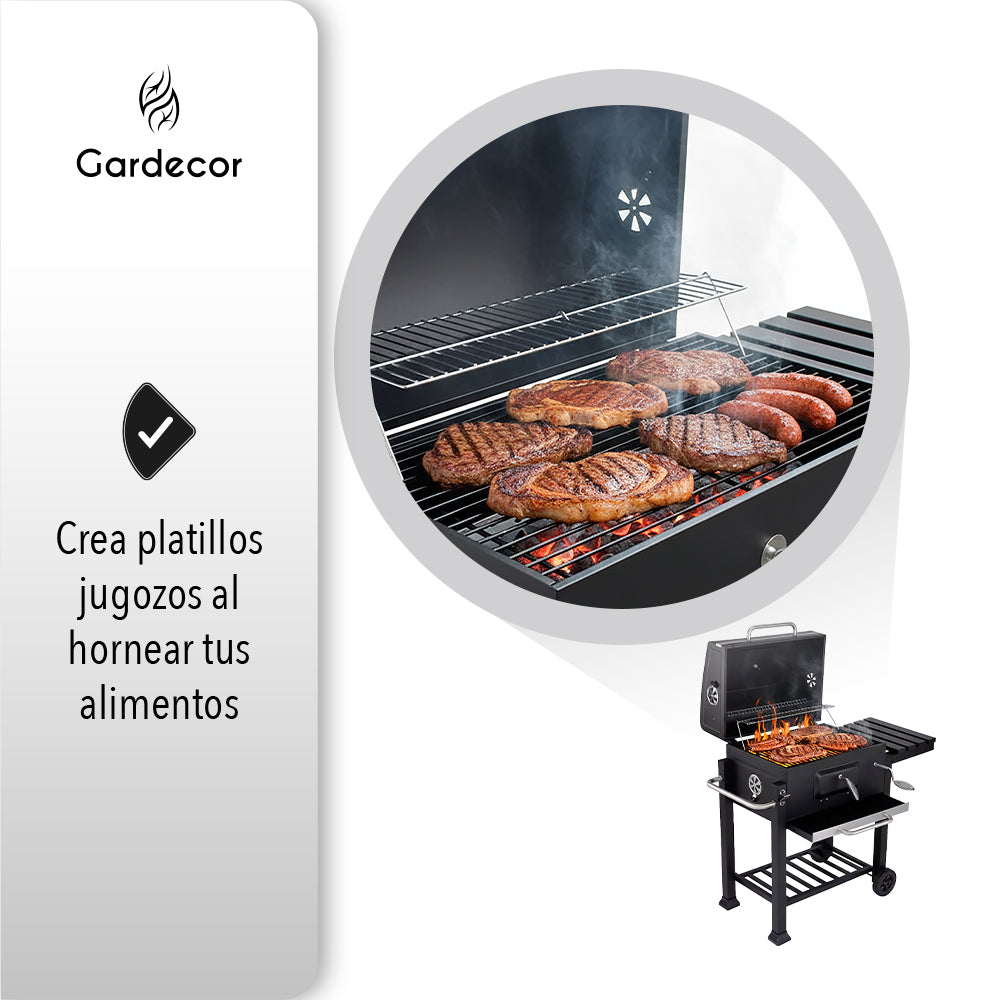 ASADOR DE CARBÓN DE 24" COLOR NEGRO