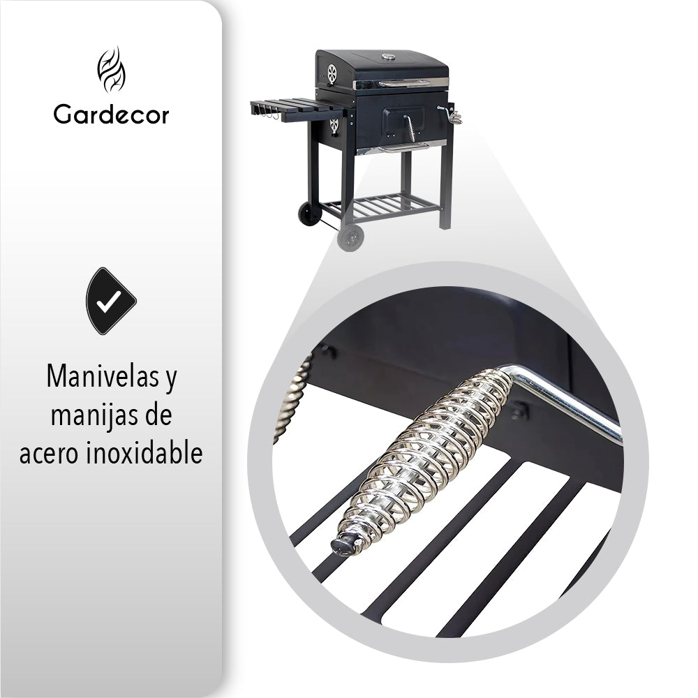 ASADOR DE CARBÓN DE 24" COLOR NEGRO