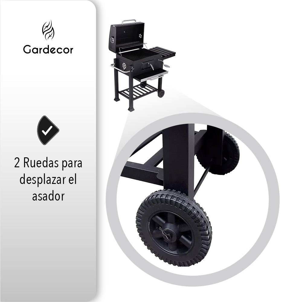 ASADOR DE CARBÓN DE 24" COLOR NEGRO
