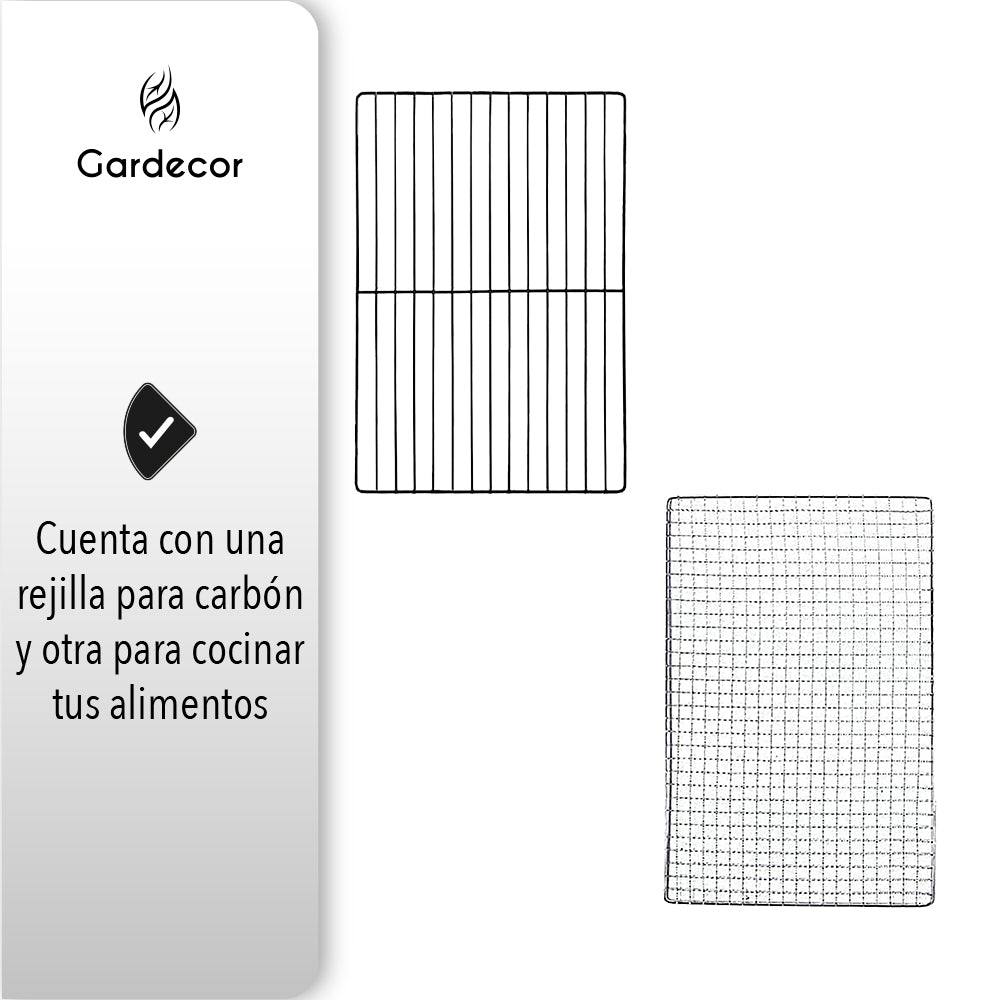 ASADOR PLEGABLE PORTÁTIL DE ACERO