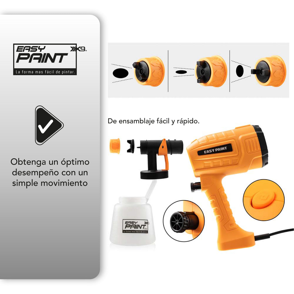 EASY PAINT-PRO PISTOLA PORTÁTIL PARA PINTAR DE 400W CON BOQUILLAS REGULADORAS