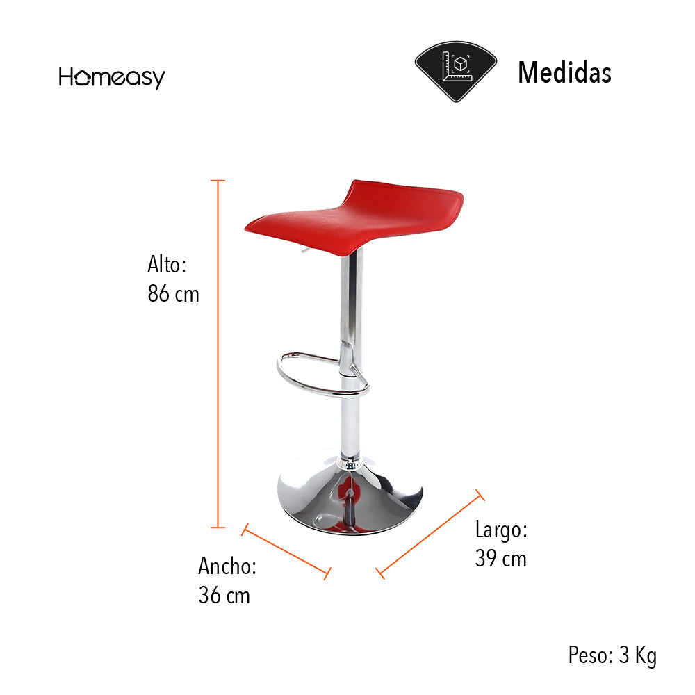SET DE 2 BANCOS DE BARRA COLOR ROJO