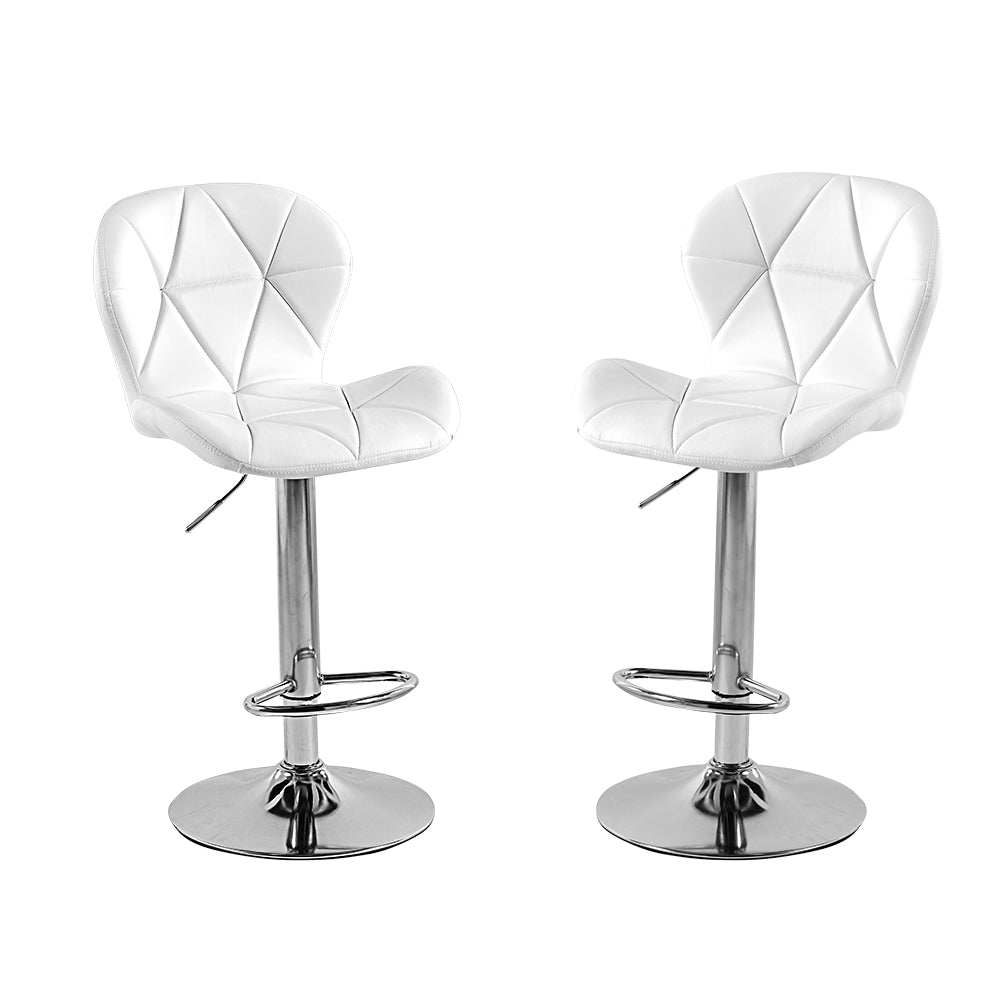 SET DE 2 BANCOS PARA BARRA CON RESPALDO ALTO COLOR BLANCO