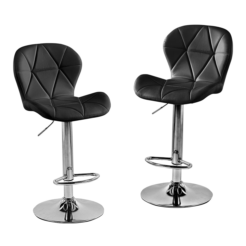 SET DE 2 BANCOS PARA BARRA CON RESPALDO ALTO COLOR NEGRO