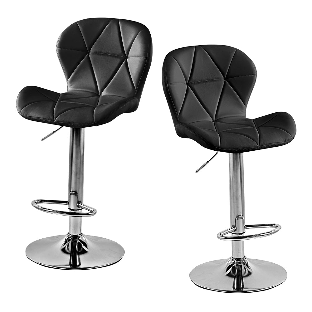 SET DE 2 BANCOS PARA BARRA CON RESPALDO ALTO COLOR NEGRO