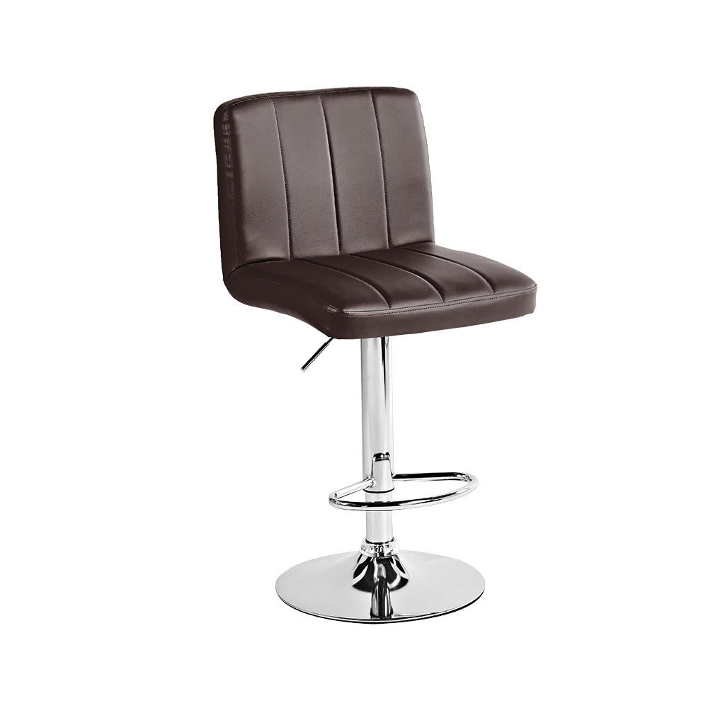 SET DE 2 BANCOS PARA BARRA CON RESPALDO CUADRADO COLOR CAFÉ