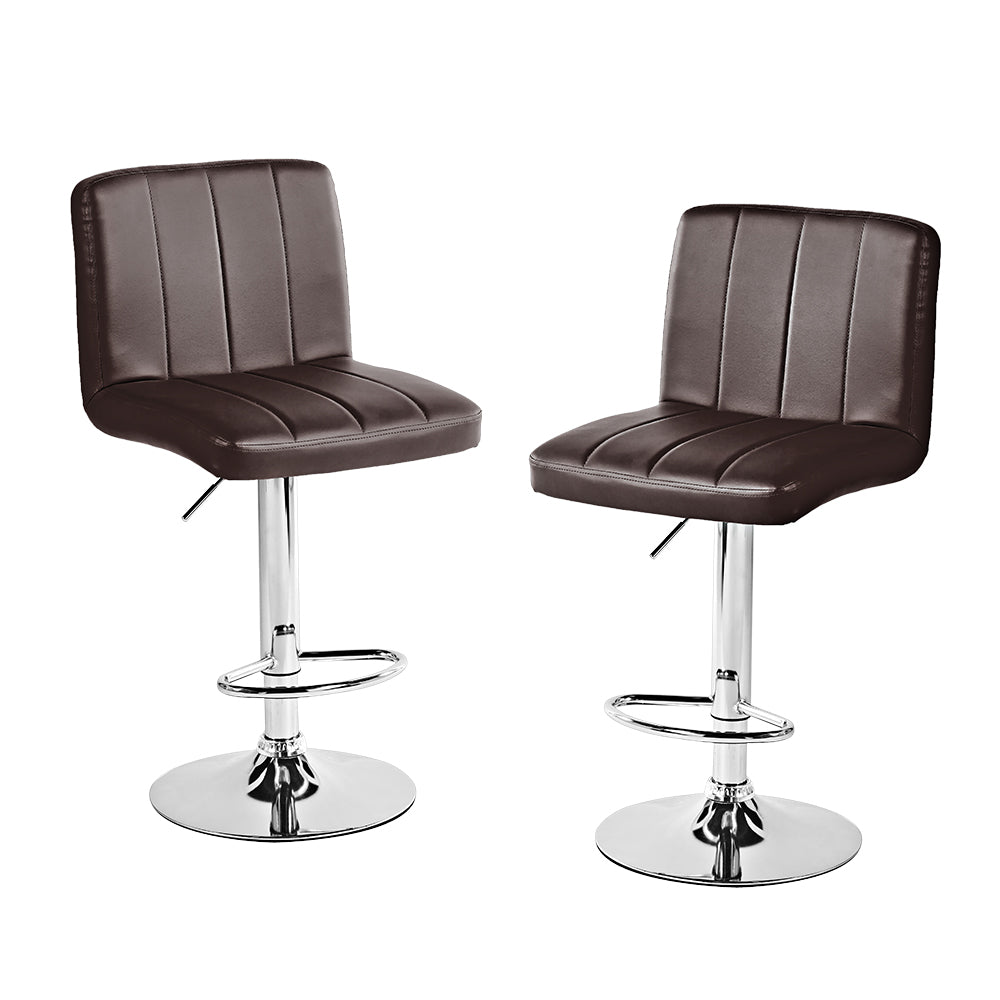 SET DE 2 BANCOS PARA BARRA CON RESPALDO CUADRADO COLOR CAFÉ