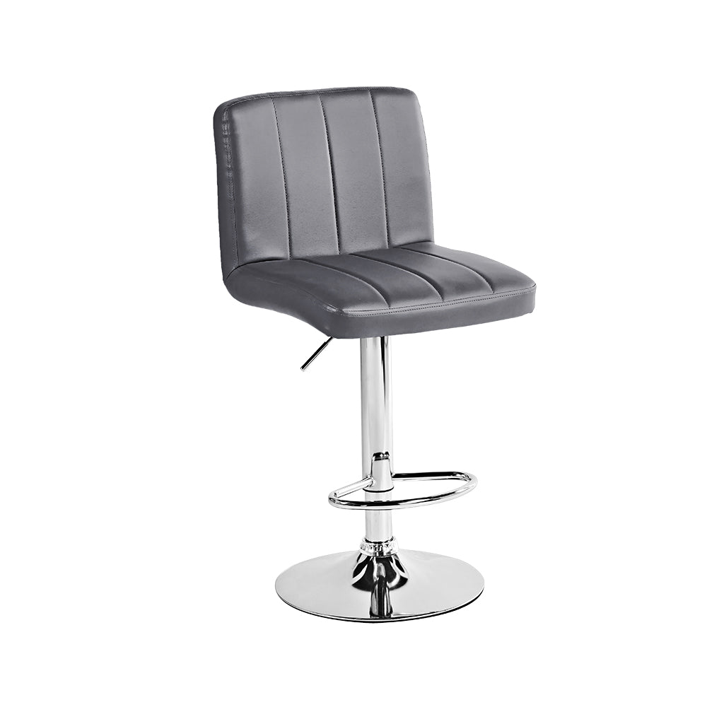 SET DE 2 BANCOS PARA BARRA CON RESPALDO CUADRADO COLOR GRIS