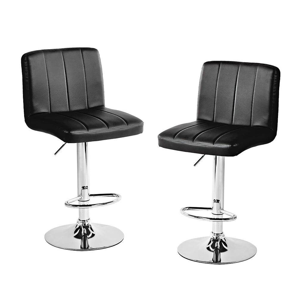 SET DE 2 BANCOS PARA BARRA CON RESPALDO CUADRADO COLOR NEGRO
