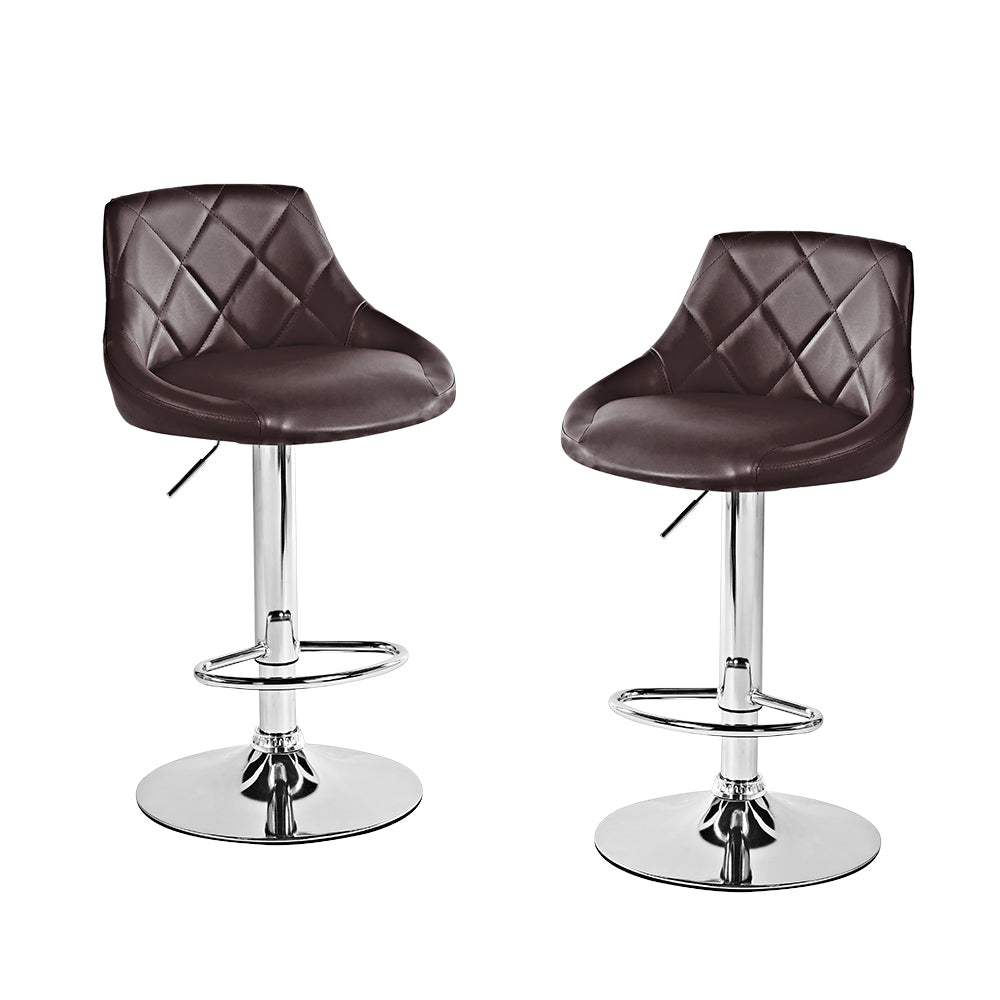 SET DE 2 BANCOS PARA BARRA CON RESPALDO COLOR CAFÉ