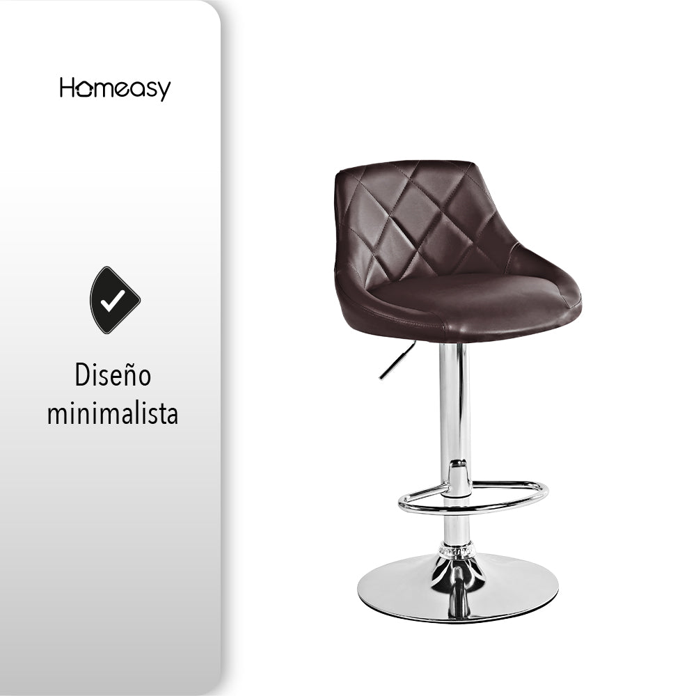 SET DE 2 BANCOS PARA BARRA CON RESPALDO COLOR CAFÉ