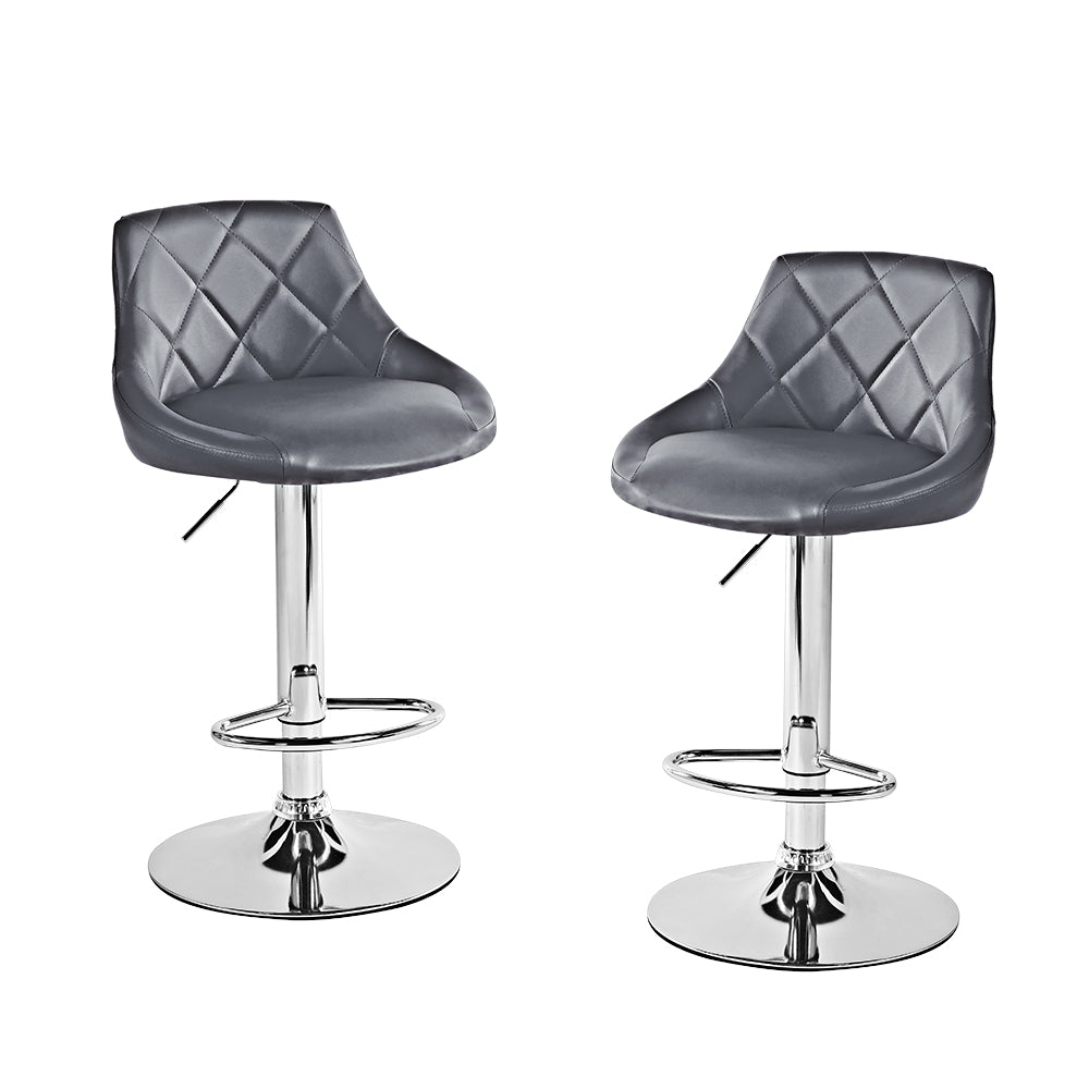 SET DE 2 BANCOS PARA BARRA CON RESPALDO COLOR GRIS