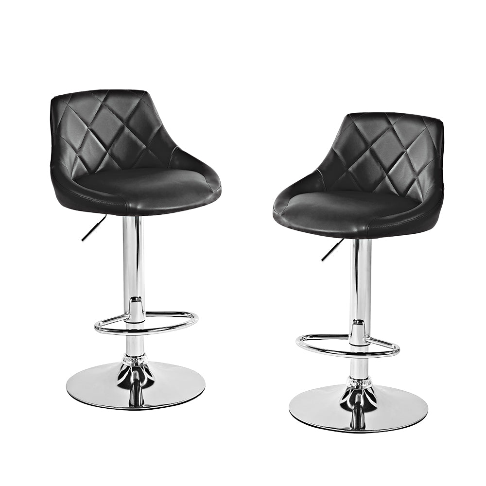 SET DE 2 BANCOS PARA BARRA CON RESPALDO COLOR NEGRO