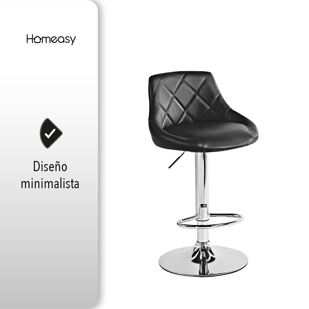 SET DE 2 BANCOS PARA BARRA CON RESPALDO COLOR NEGRO