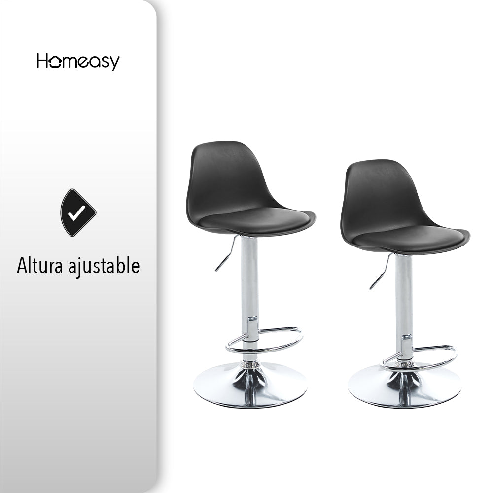 SET DE 4 BANCOS TIPO EAMES COLOR NEGRO