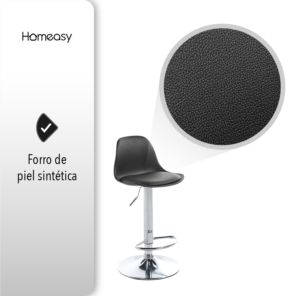 SET DE 4 BANCOS TIPO EAMES COLOR NEGRO