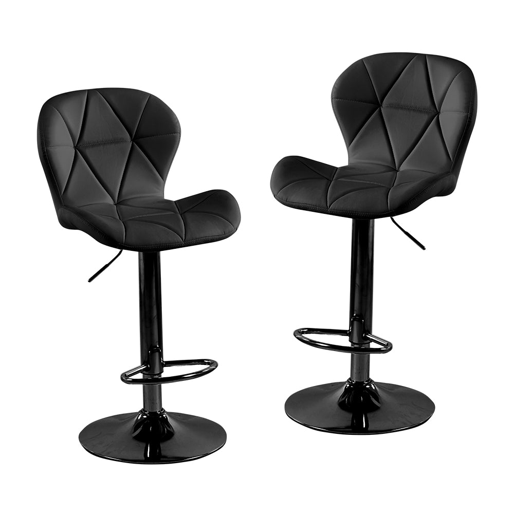SET DE 2 BANCOS PARA BARRA ASIENTO DE VINIPIEL COLOR NEGRO