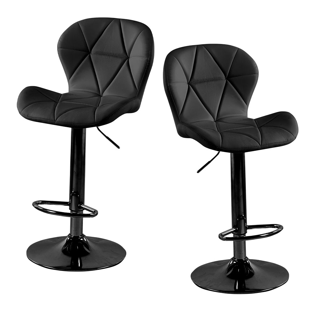 SET DE 2 BANCOS PARA BARRA ASIENTO DE VINIPIEL COLOR NEGRO