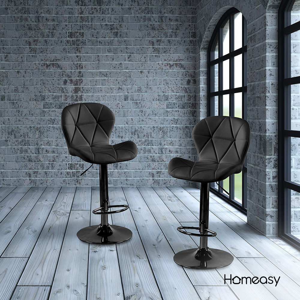 SET DE 2 BANCOS PARA BARRA ASIENTO DE VINIPIEL COLOR NEGRO