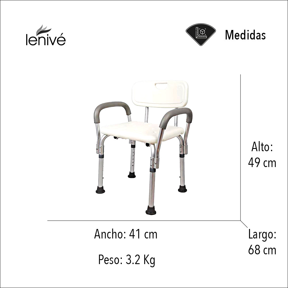 SILLA PARA DUCHA CON BRAZOS AJUSTABLES (SALDOS)