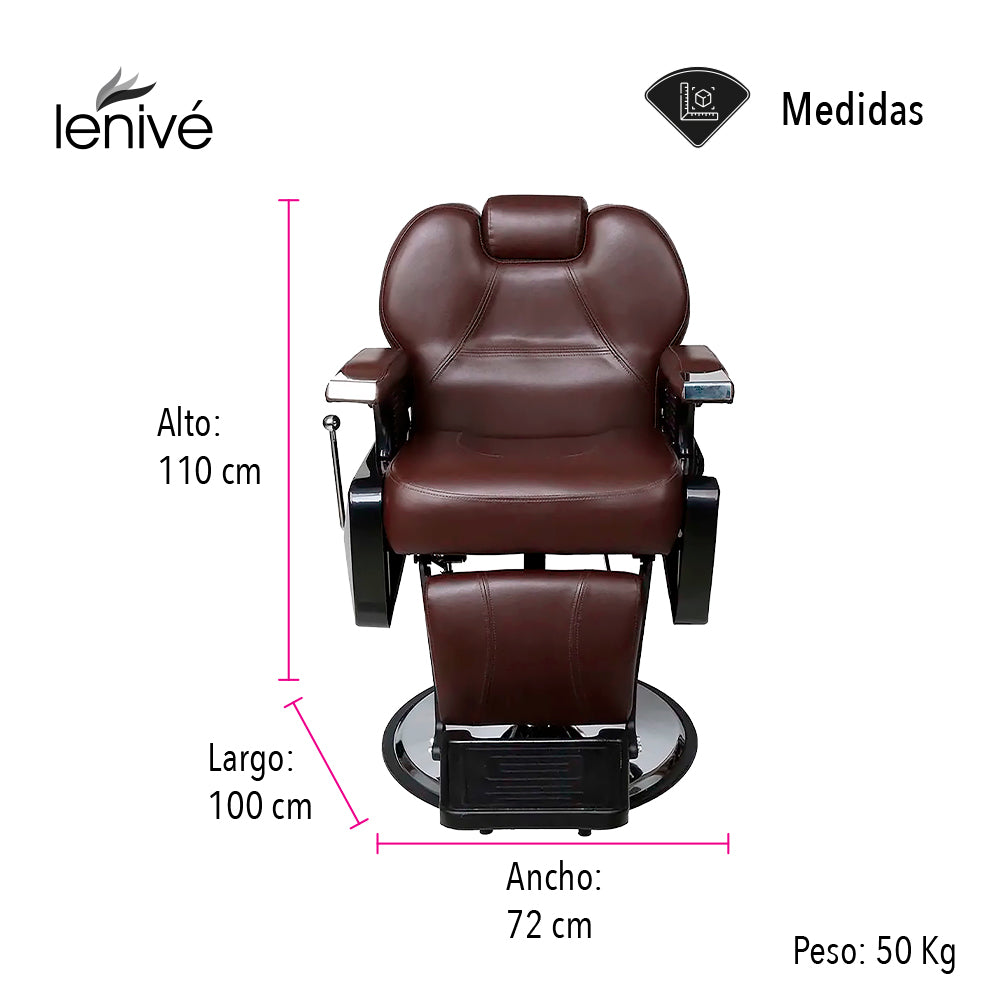 SILLA PARA BARBERÍA COLOR CAFÉ