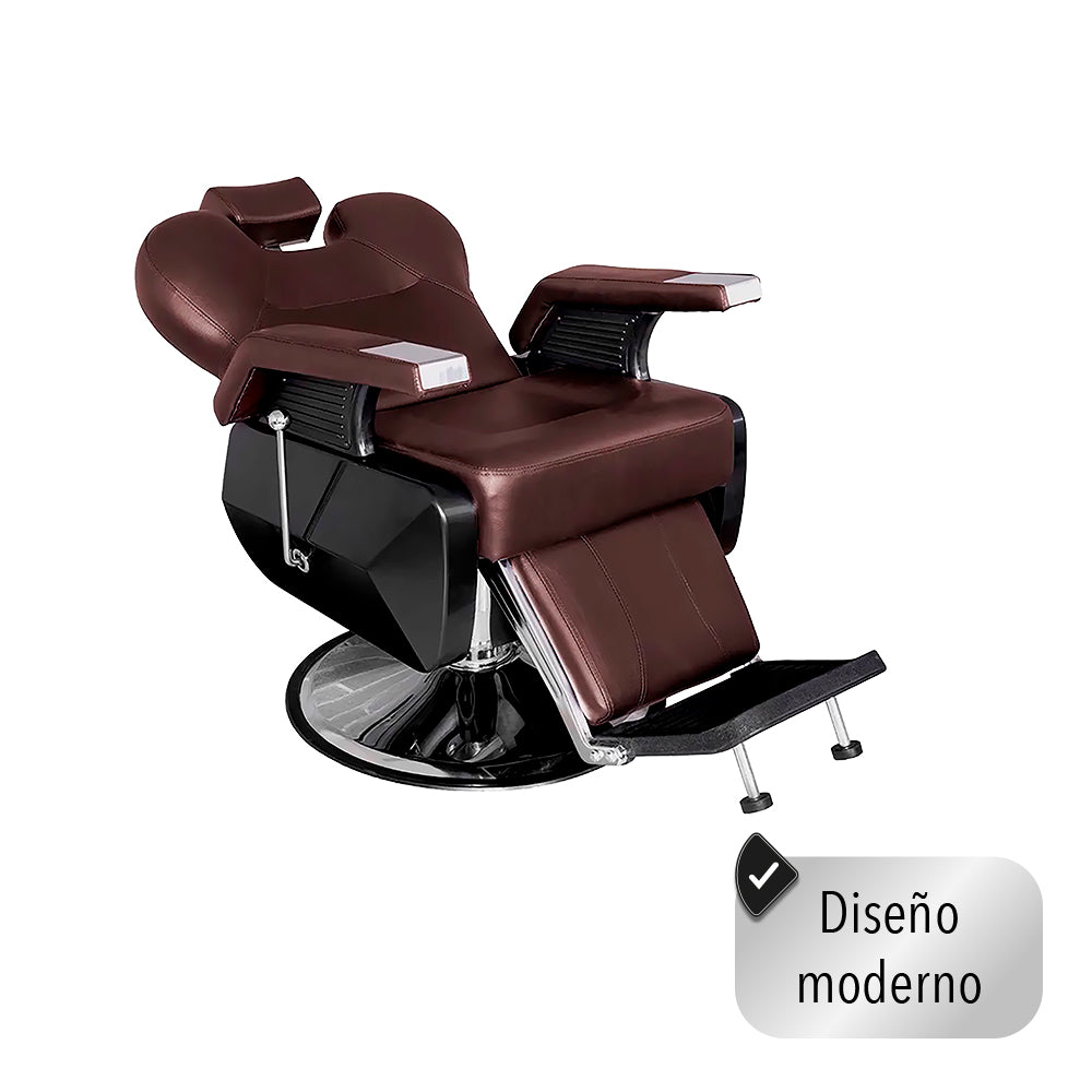 SILLA PARA BARBERÍA COLOR CAFÉ