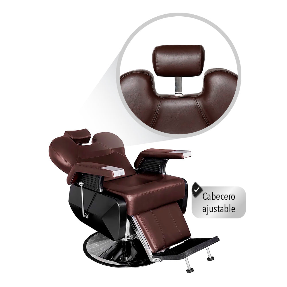 SILLA PARA BARBERÍA COLOR CAFÉ