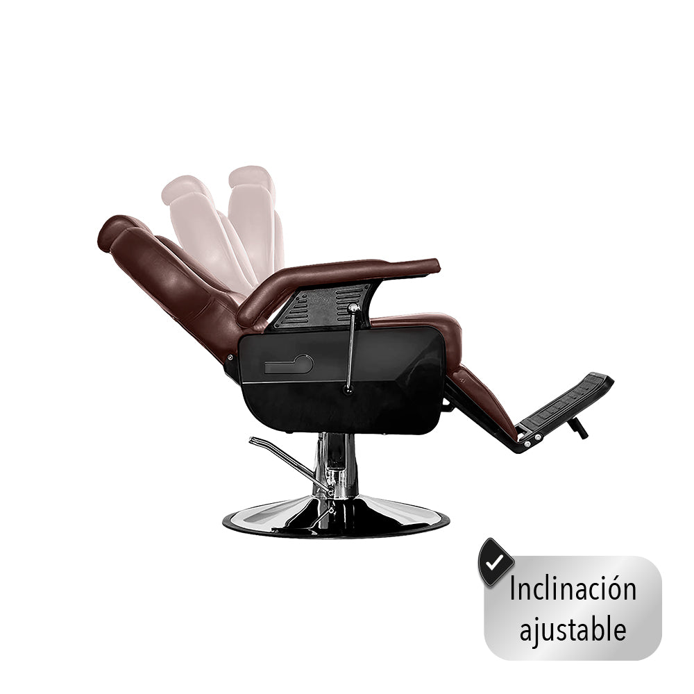 SILLA PARA BARBERÍA COLOR CAFÉ