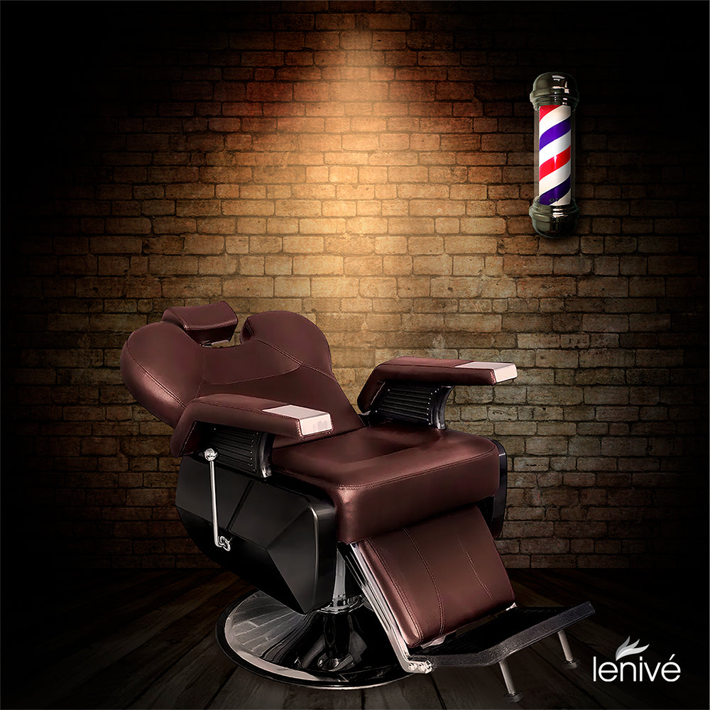 SILLA PARA BARBERÍA COLOR CAFÉ