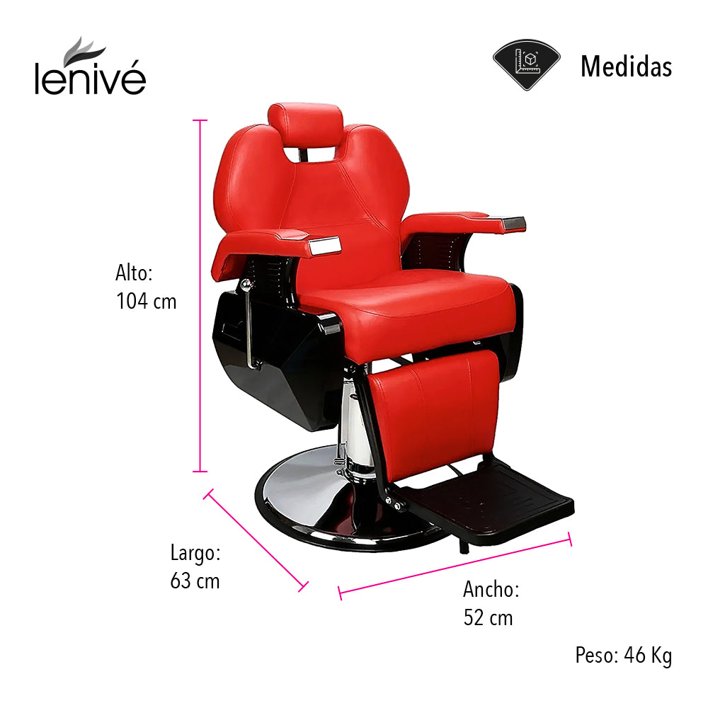 SILLA PARA BARBERIA COLOR ROJO (SALDOS)