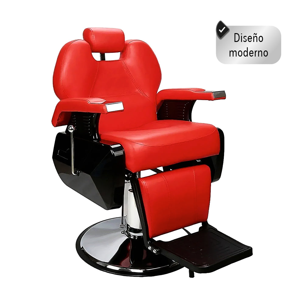 SILLA PARA BARBERIA COLOR ROJO (SALDOS)