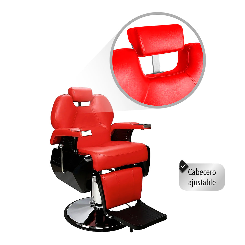 SILLA PARA BARBERIA COLOR ROJO (SALDOS)