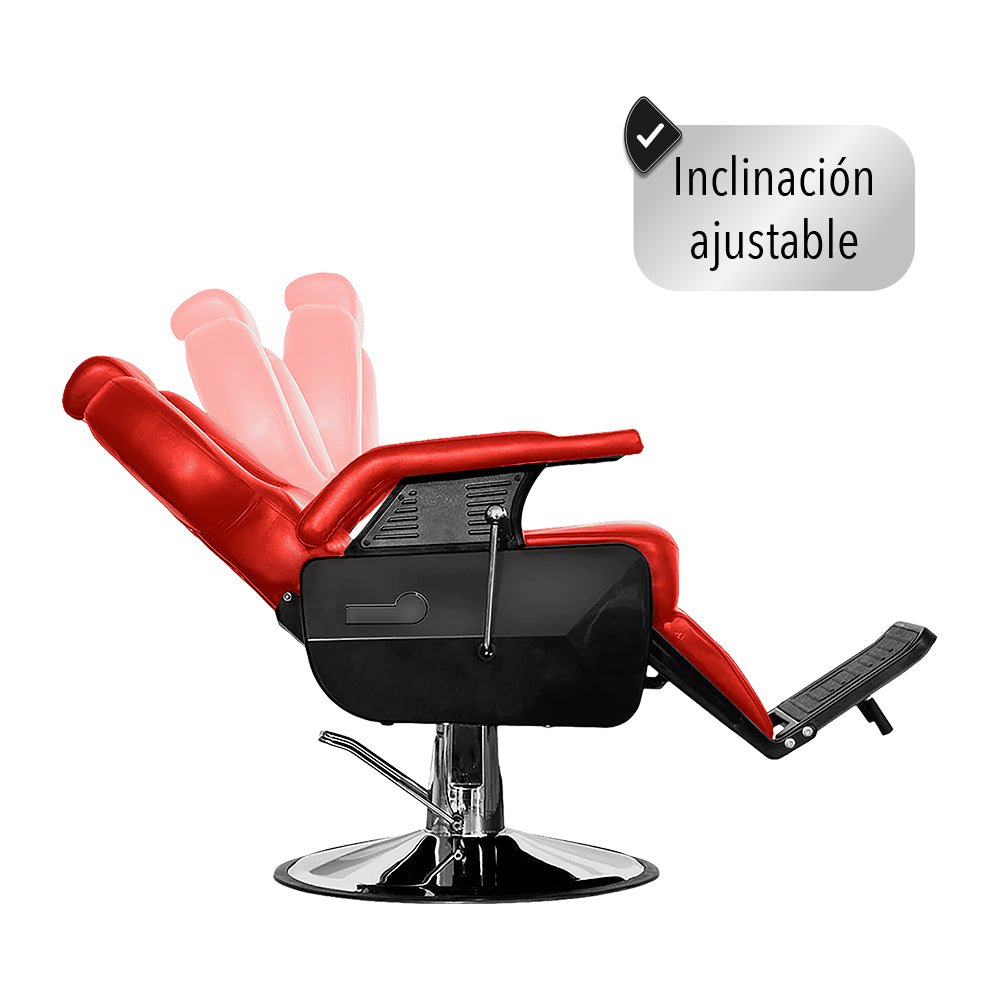 SILLA PARA BARBERIA COLOR ROJO (SALDOS)