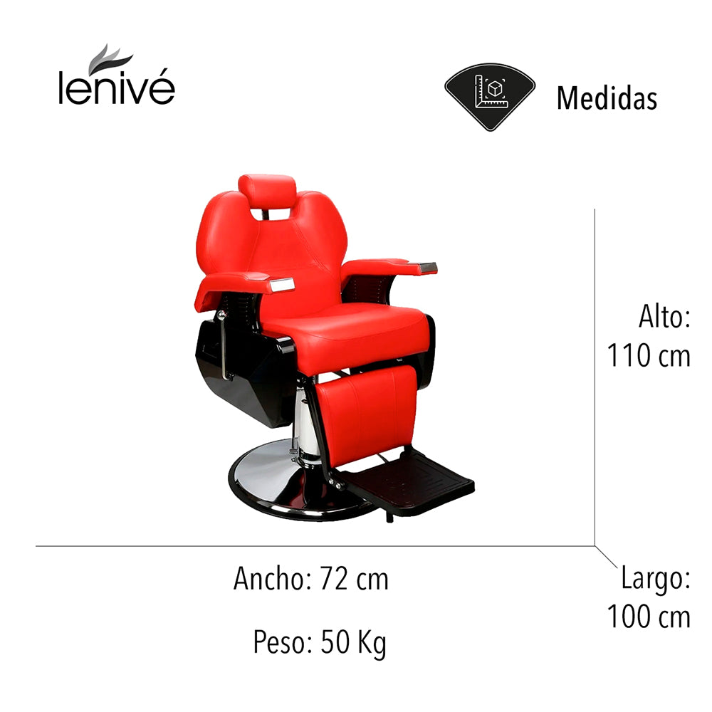 SILLA PARA BARBERÍA COLOR ROJO
