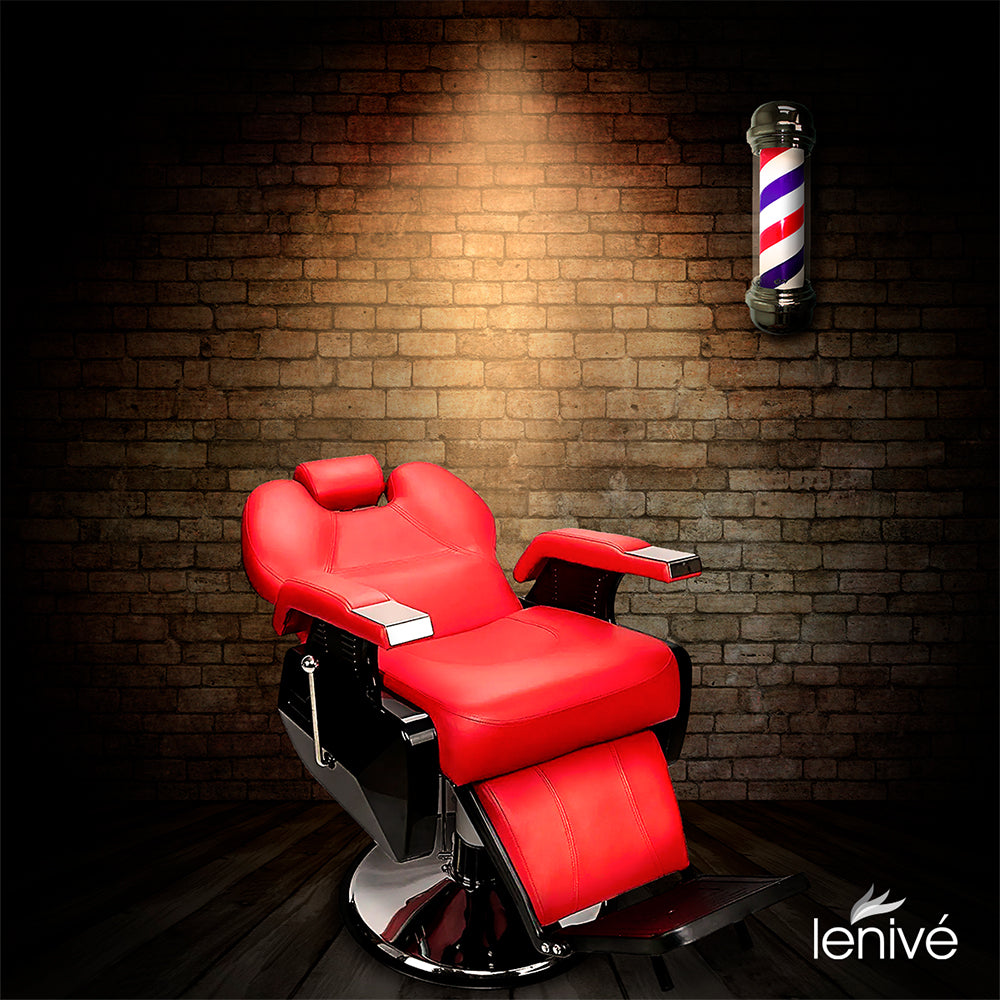 SILLA PARA BARBERÍA COLOR ROJO