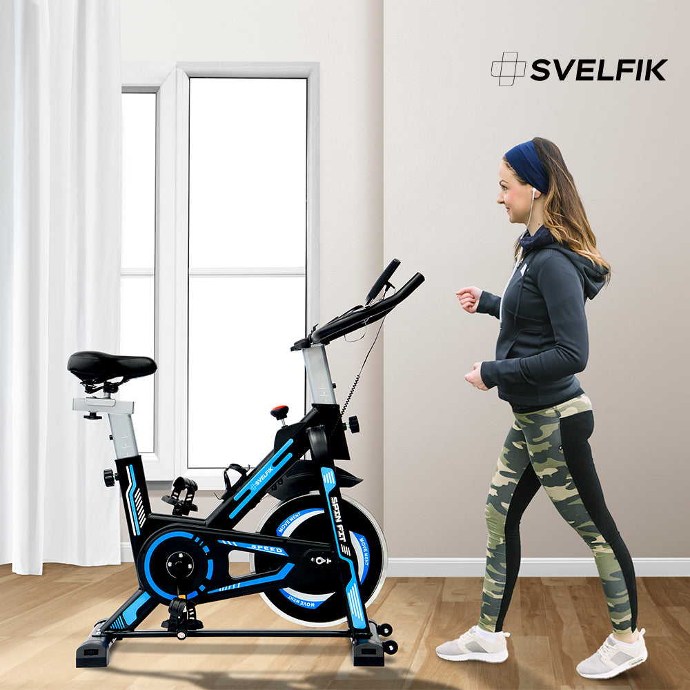 BICICLETA ESTÁTICA COLOR AZUL