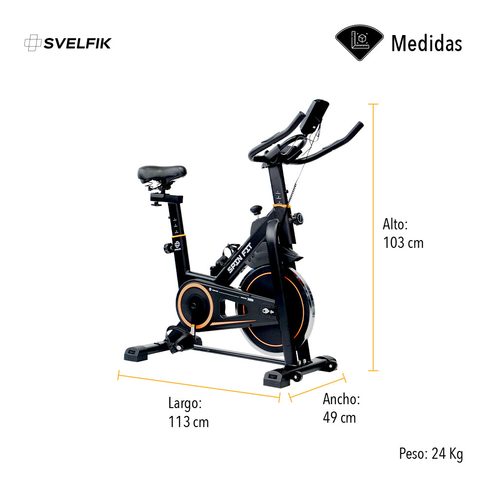 BICICLETA ESTÁTICA COLOR NARANJA