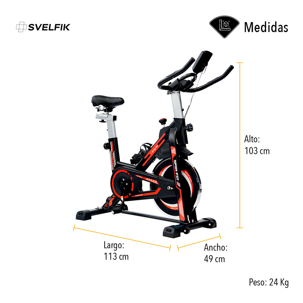 BICICLETA ESTÁTICA COLOR ROJO (SALDOS)